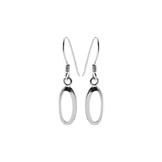 Open Oval Ribbon Drop Earrings