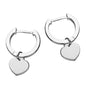 Plain Heart on Huggie Earrings