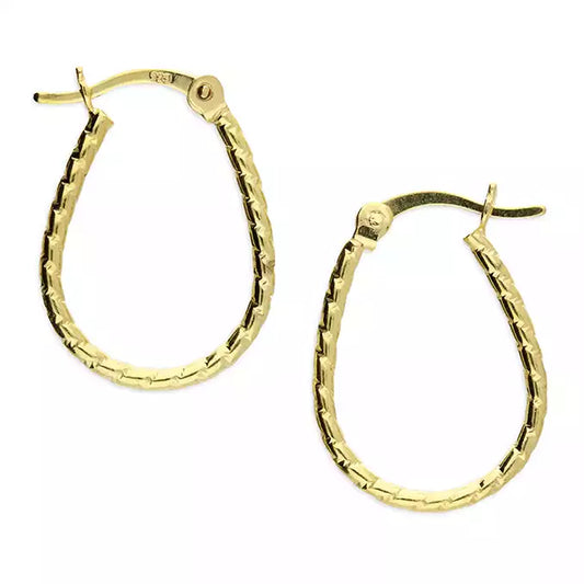 Gold Barley Twist Hoop Earrings
