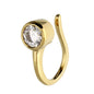 Yellow Gold Plated Rub-Over Cubic Zirconia Single Cuff