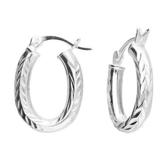 Chevron Oval Hinged Hoop