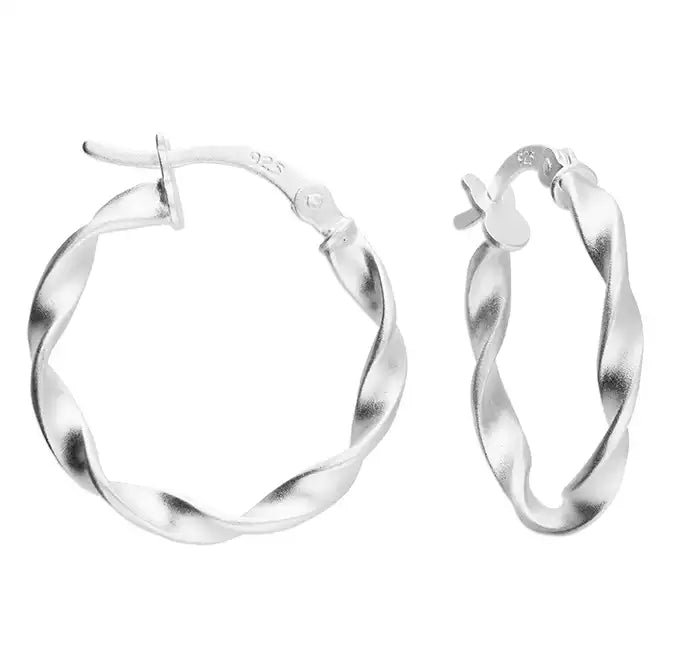 Satin Twisted Hoop with Creole Fastening