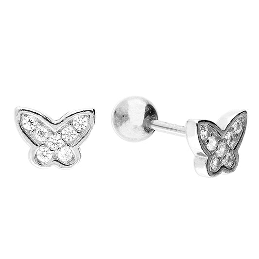 Sterling Silver Earrings Butterfly Labret Earrings