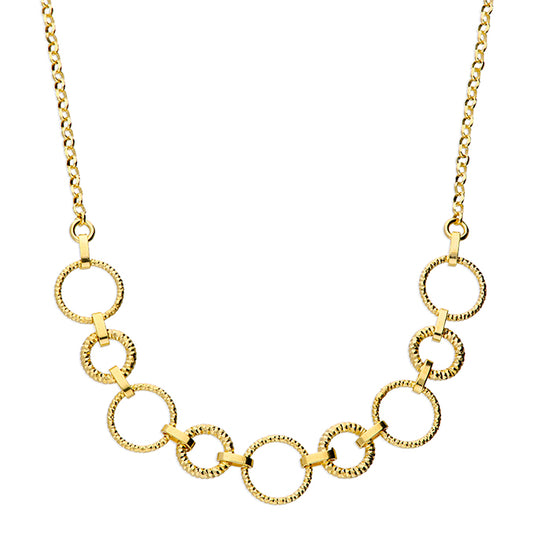 Gold Multi-Diamond Cut Circle Chain