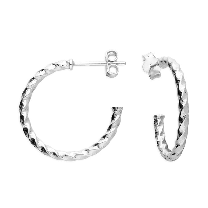 Twist Half Hoop Stud Earrings