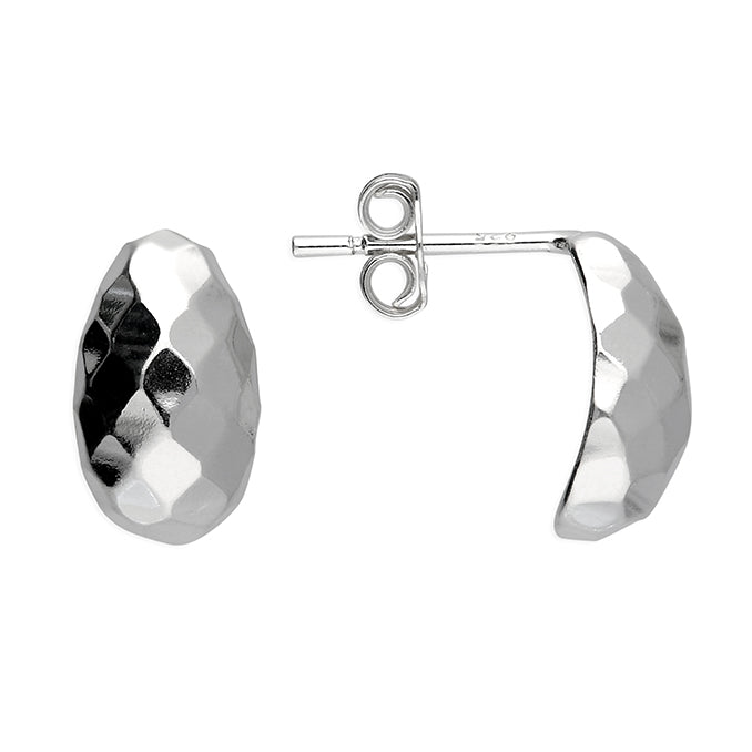 Sterling Silver Faceted Stud Earrings