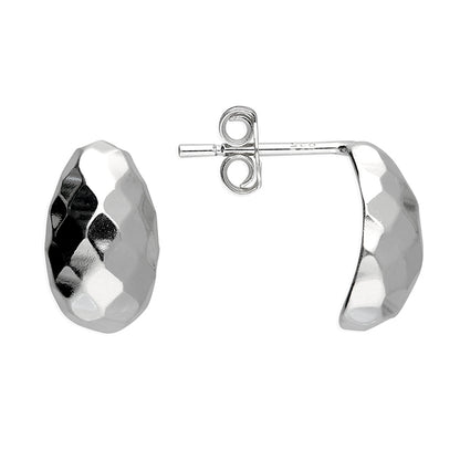 Sterling Silver Faceted Stud Earrings
