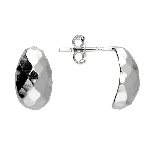 Sterling Silver Faceted Stud Earrings