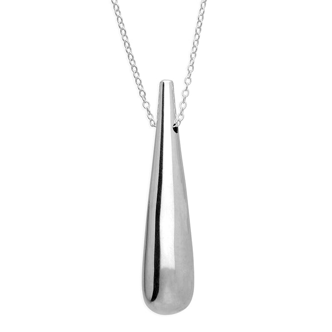 Long Polished Hollow Teardrop Pendant