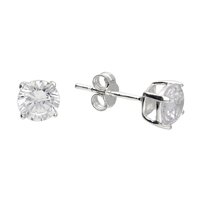 Cubic Zirconia 6mm Stud Earring
