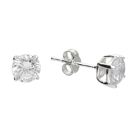 Cubic Zirconia 6mm Stud Earring