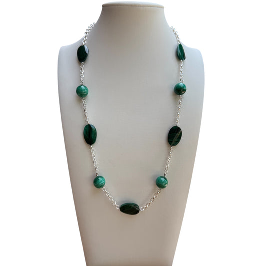 Malachite and Silver Necklace