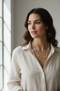 Ivory Pearl and Pastel Glass Necklace