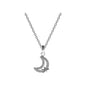 CZ Open Moon Necklace with Star Motif