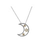 CZ Set Moon & Gold Plated Star Necklace