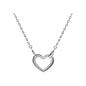 Open Heart with Double Rings Necklace