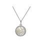 Mother of Pearl & CZ Double Star Disc Necklace