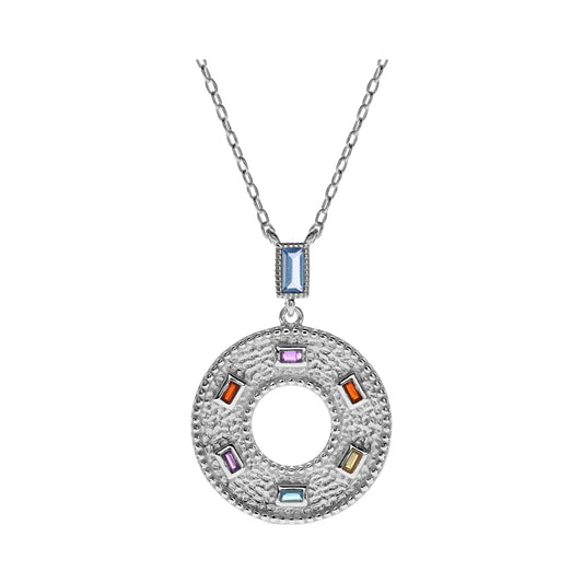 Textured Open Disc Necklace