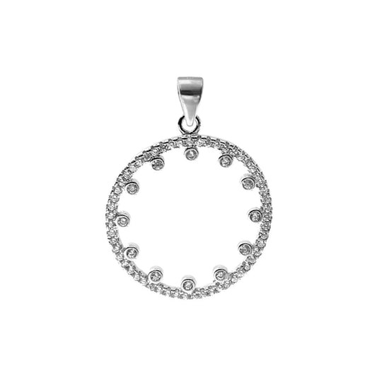 Circular CZ Set Dial Pendant