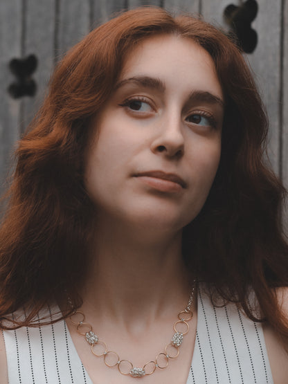 Byzantine Chain Mail and Gold Circle Necklace