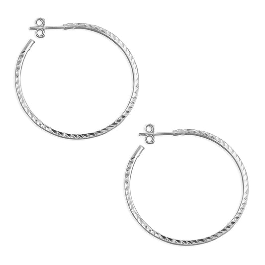 Diamond Cut Hoop Stud