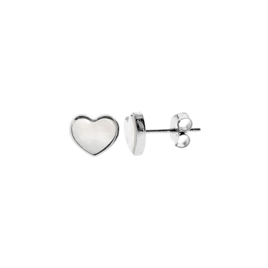 Inlaid Mother of Pearl Heart Studs