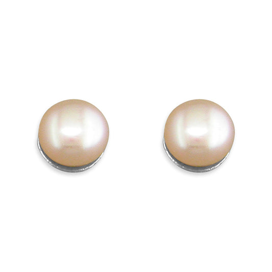 SMALL PINK FRESHWATER PEARL STUD 4MM