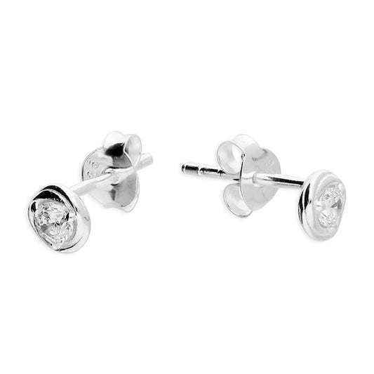 3mm cubic zirconia in twist small stud