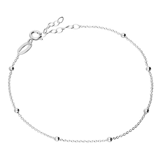 A Sterling Silver Trace and Bead Bracelet