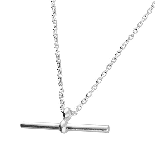 Sterling Silver Plain T-bar on chain (45cm)