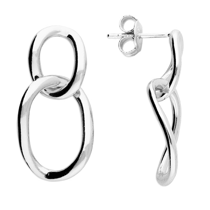 Abstract loop stud drop earrings