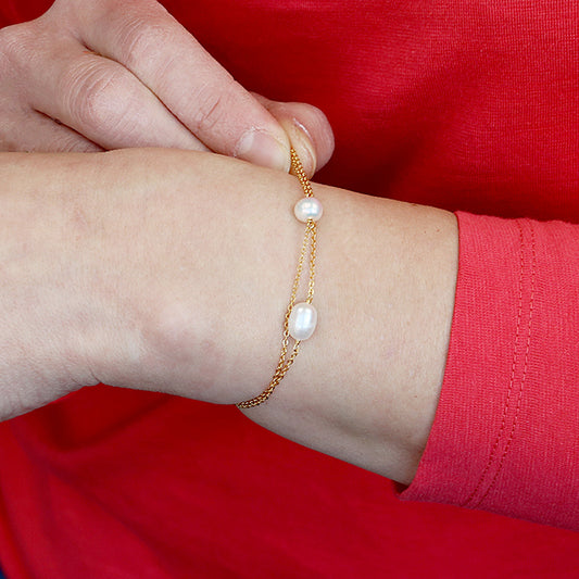 Freshwater Pearl Gold Plated Bracelet
