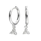 Small Huggie Hoop with Cubic Zirconia Drop