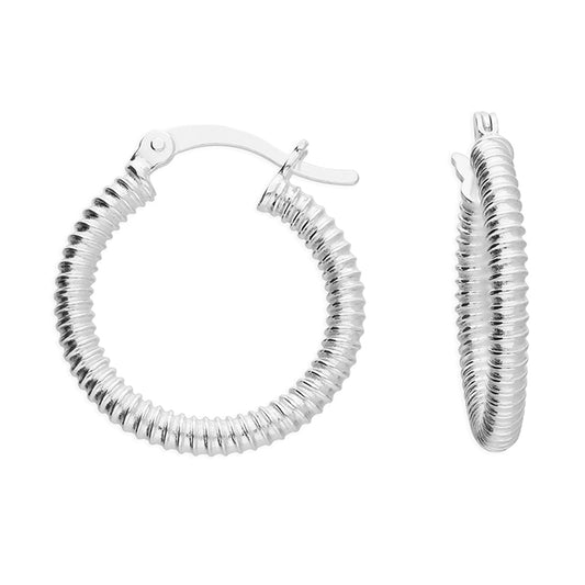 Ribbed Creole Hoop Earrings