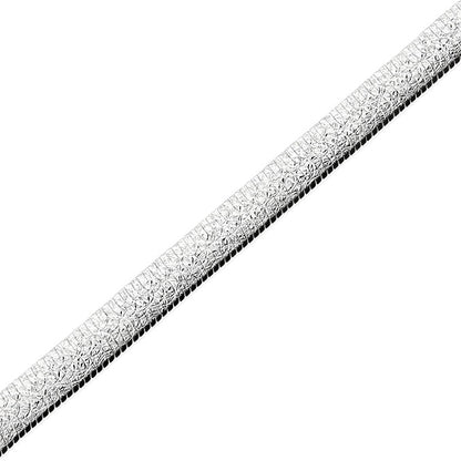 Sterling Silver Frosted Herringbone Bracelet
