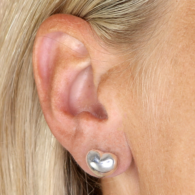 Puffed Heart Stud