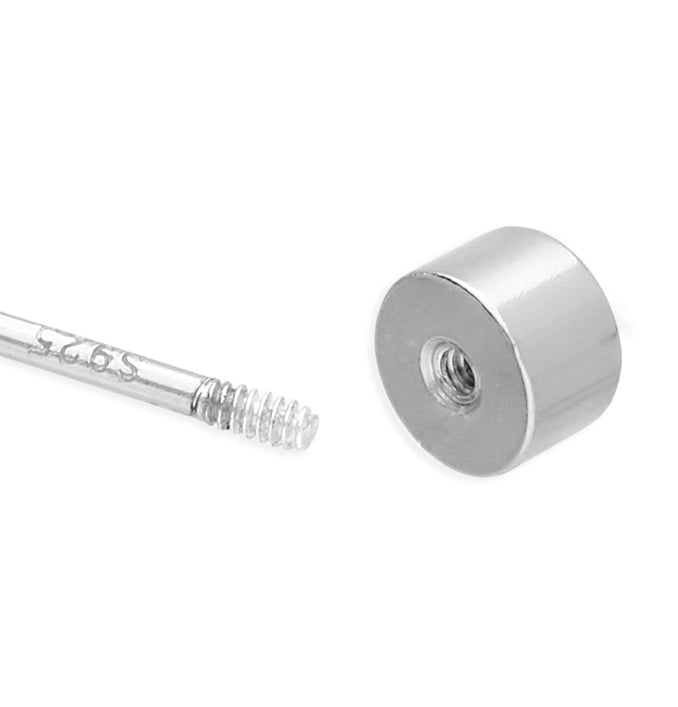 Sterling Silver Moon And Star Chain Labret Stud Earring