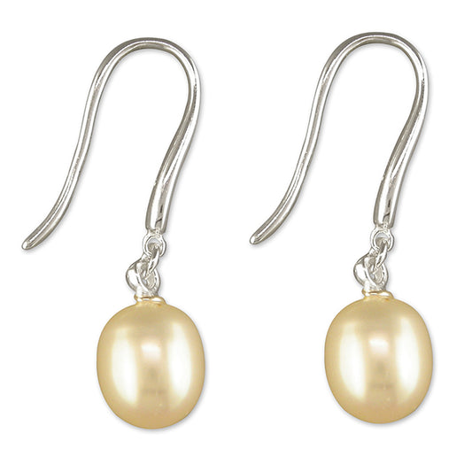 Large teardrop white freshwater pearl hook-in drop