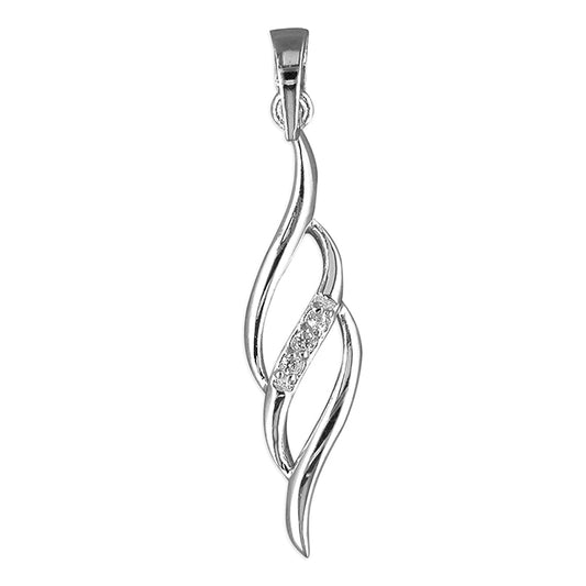 STERLING SILVER TRIPLE WAVE PENDANT AND CHAIN