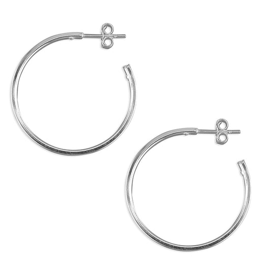 PLAIN HOOP STUD EARRING 28MM