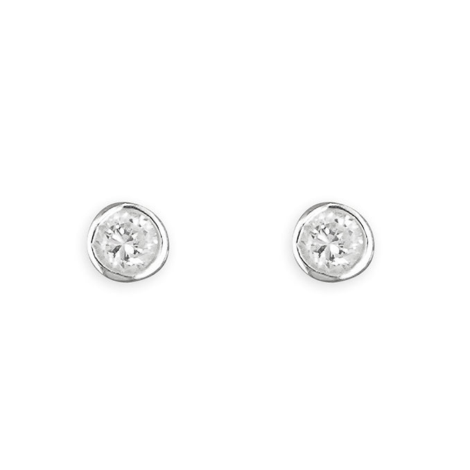 3mm Bezel-Set Cubic Zirconia Stud