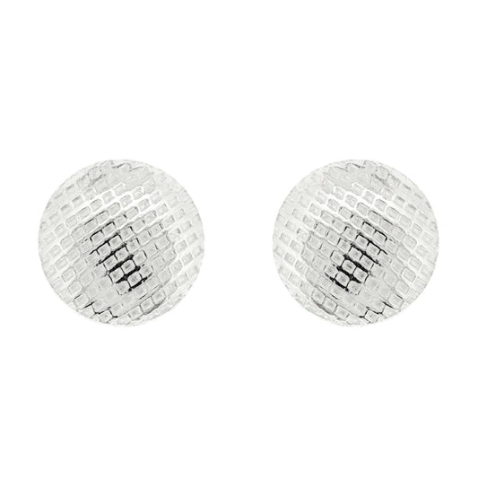 STERLING SILVER ROUND WAFFLE STUDS