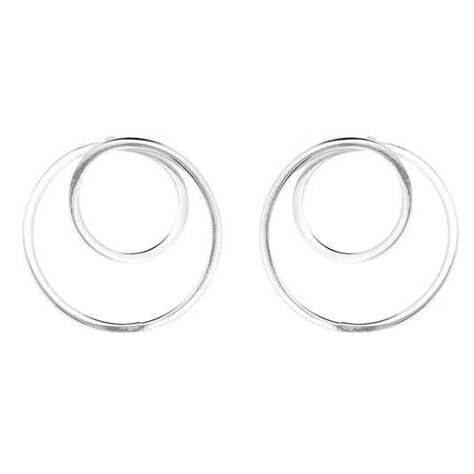 SILVER DECREASING CIRCLE STUDS