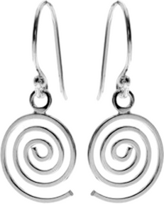 Small flat spiral silver earrings